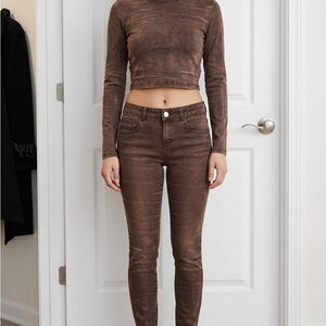 Massimo Dutti Chocolate Brown Skinny Jeans